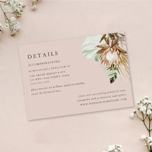 Carte D'accompagnement Beautiful Boho Botanical Mariage Détails