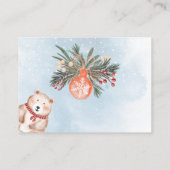 Carte D'accompagnement Beaux animaux baby shower de couche de Noël d'hive (Dos)