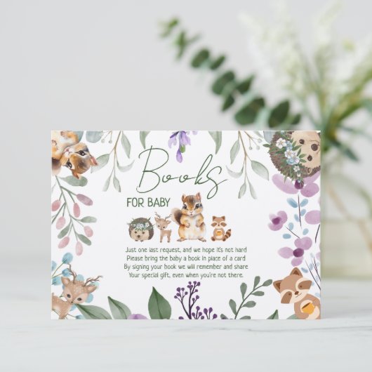 Carte D'accompagnement Beaux animaux de la forêt de verdure boisés apport (Debout devant)