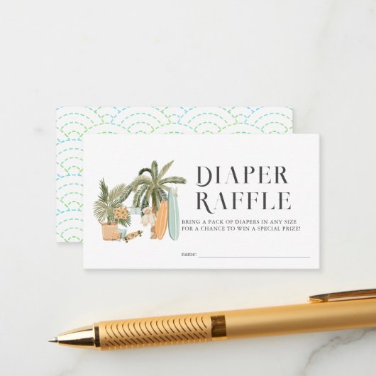 Carte D'accompagnement Bébé à bord Billet de Baby shower de couches (Devant/Arrière en situation)