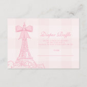 Carte D'accompagnement Bebe Baby shower Diapper Raffe Bow rose Bonjour (Devant)