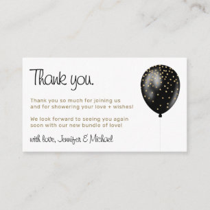 Carte D'accompagnement Bébé Ballon Points Polka Paillettes Pailleté Merci