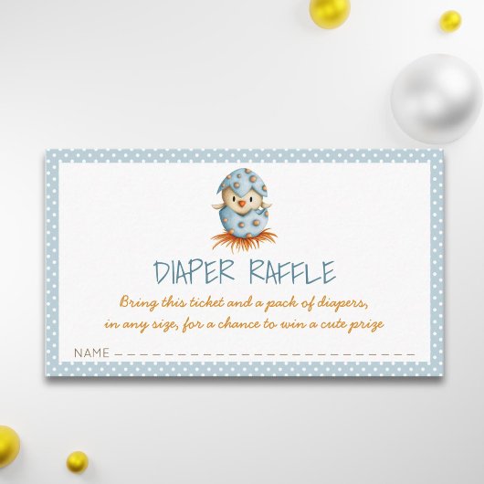 Carte D'accompagnement Bébé Bleu Déchets de Bébé Raffle avec éclosion de
