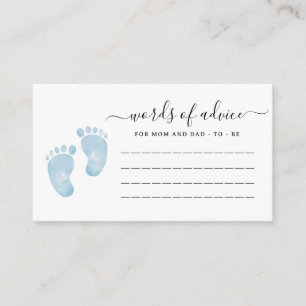 Carte D'accompagnement Bébé bleu pieds Baby shower Bienvenue bébé garçon