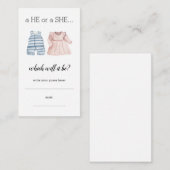 Carte D'accompagnement Bébé Bleu Rose Il Écrit Devinez Genre Révélation (Devant / Derrière)