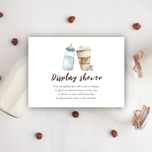 Carte D'accompagnement Bébé brasse café Display douche