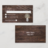 Carte D'accompagnement Bébé budget, Bois Floral 2SM Pas de repas RSVP (Devant / Derrière)