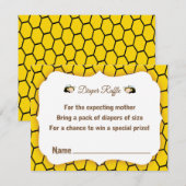 Carte D'accompagnement Bébé Bumble Bee's Baby shower Raffle Ticket (Devant / Derrière)