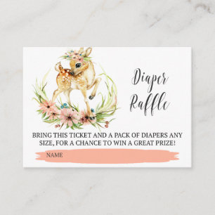 Carte D'accompagnement Bébé Cerf Avec Billet De Raffle De Papier À Refle 