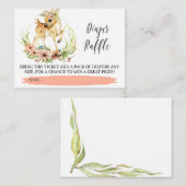 Carte D'accompagnement Bébé Cerf Avec Billet De Raffle De Papier À Refle (Devant / Derrière)