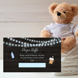Carte D'accompagnement Bébé Déchets Raffle Bébé Brassage Baby shower bleu