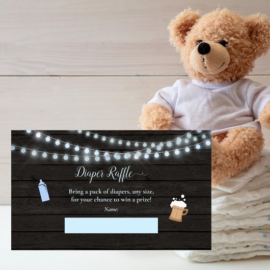 Carte D'accompagnement Bébé Déchets Raffle Bébé Brassage Baby shower bleu