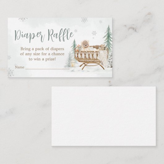 Carte D'accompagnement Bébé d'ours d'hiver Son Raffle de couche extérieur (Devant / Derrière)