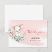 Carte D'accompagnement Bébé doux éléphant sur la couronne d'eucalyptus me (Devant / Derrière)