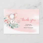 Carte D'accompagnement Bébé doux éléphant sur la couronne d'eucalyptus me (Devant)