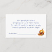 Carte D'accompagnement Bébé Dragon Halloween Baby shower Déchets Raffle (Dos)