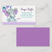 Carte D'accompagnement Bébé Elephant billet de tombola Genre Reveal (Devant / Derrière)