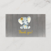 Carte D'accompagnement Bébé Elephant billet de tombola Jaune (Dos)