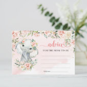 Carte D'accompagnement Bébé éléphant blush or Conseils pour la future mam (Debout devant)