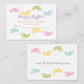 Carte D'accompagnement Bébé Empreintes Baby shower Déchets Raffle Billets (Devant / Derrière)