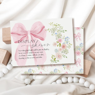 Carte D'accompagnement Bébé en Fleur Affichage Douche Baby shower Bow ros