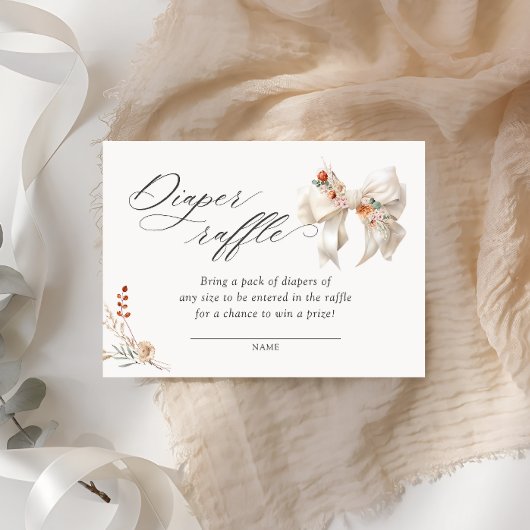 Carte D'accompagnement Bébé en Fleur Automne Floral Blanc Boeuf Déchets R