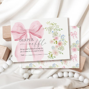 Carte D'accompagnement Bébé en fleur Baby shower de la chair rose raffle