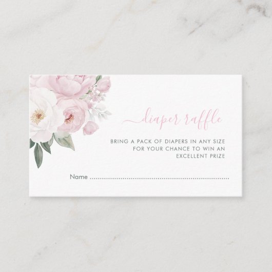 Carte D'accompagnement bébé en fleur baby shower tombole (Devant)