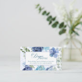 Carte D'accompagnement Bébé en fleur bleu Baby shower jeu de tombola (Debout devant)