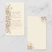 Carte D'accompagnement Bébé En Fleur Boho Baby shower Neutre, Blessure (Devant / Derrière)