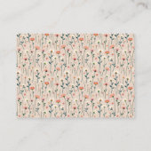 Carte D'accompagnement Bébé en Fleur Boho Chic Floral Jardin Fête Douche (Dos)