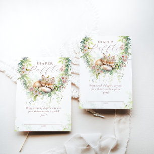 Carte D'accompagnement Bébé en Fleur Bois Baby shower Floral Badigeonneur