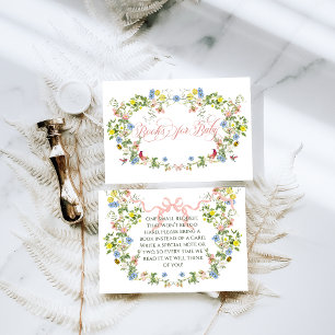 Carte D'accompagnement Bébé en Fleur Bow rose Baby shower Floral Fille