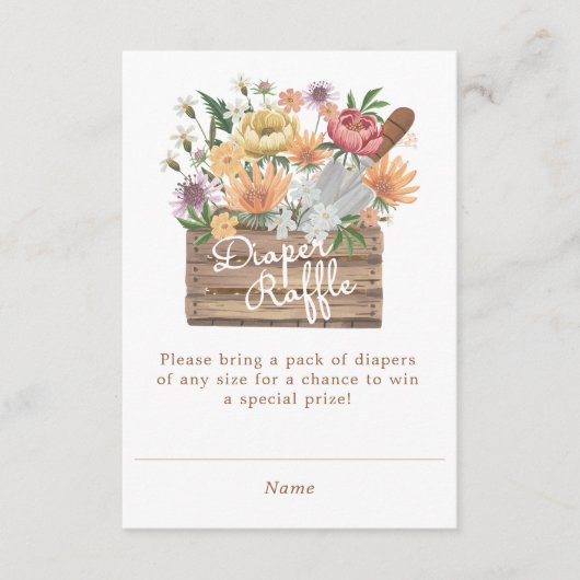 Carte D'accompagnement Bébé en fleur de couches Raffle été Jardin floral (Devant)