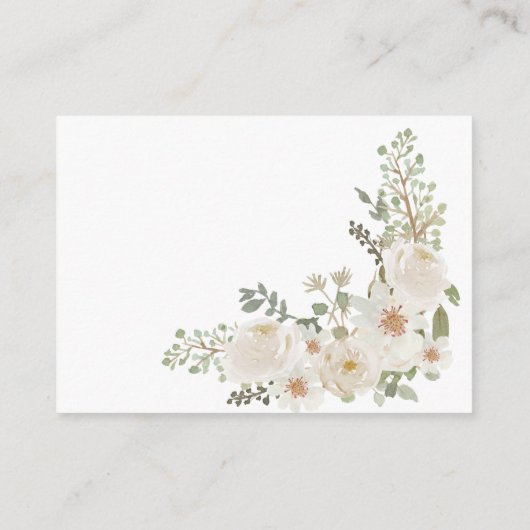 Carte D'accompagnement bébé en fleur d'ivoire baby shower fleuri (Dos)