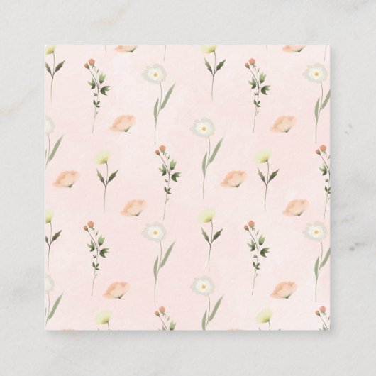 Carte D'accompagnement Bébé en Fleur Douche Déchets Raffle (Dos)