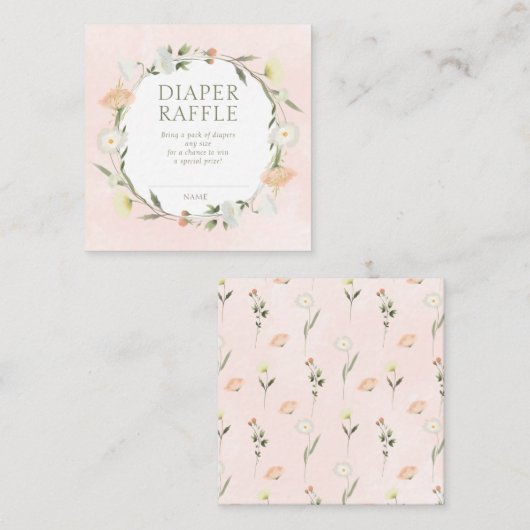 Carte D'accompagnement Bébé en Fleur Douche Déchets Raffle (Devant / Derrière)