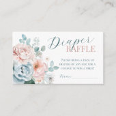 Carte D'accompagnement Bébé en fleur Dusty Baby shower bleu tombole (Devant)