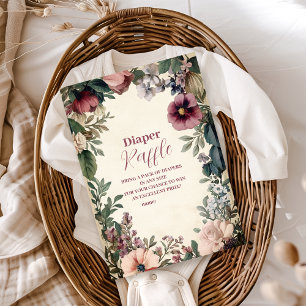 Carte D'accompagnement Bébé en fleur Ressort Fleur sauvage Diapper Raffle