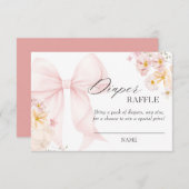 Carte D'accompagnement Bébé en fleur rose chou Raffle (Devant / Derrière)