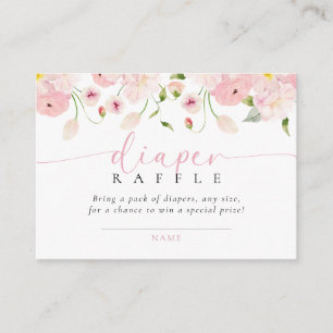 Carte D'accompagnement Bébé En Fleur Rose Douche Déchets Raffle