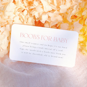 Carte D'accompagnement Bébé en Fleur Rose Pâle Fête Prénatale Fille Fleur