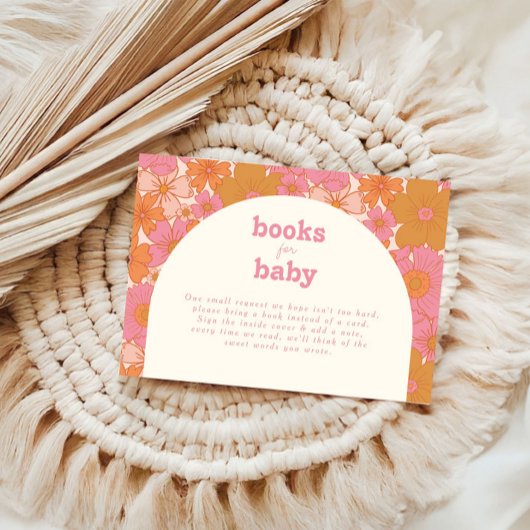 Carte D'accompagnement Bébé en Fleur rose Super rétro | Boho