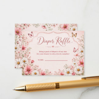 Carte D'accompagnement Bébé en fleurs Baby Shower Fleur des champs