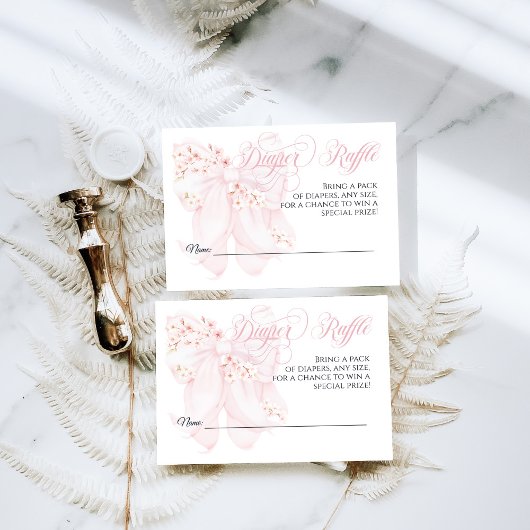 Carte D'accompagnement Bébé en fleurs Bow fleuri Baby shower fille de pri