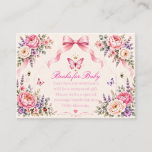 Carte D'accompagnement Bébé en fleurs couronné papillon Livres pour bébé