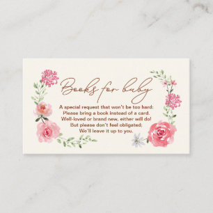 Carte D'accompagnement Bébé en fleurs douche Livres pour bébé Demande