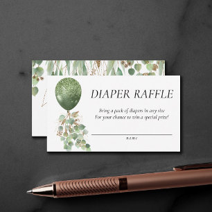 Carte D'accompagnement Bébé en fleurs   Éucalyptus Balloon Déchets Raffin