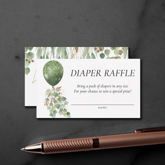 Carte D'accompagnement Bébé en fleurs | Éucalyptus Balloon Déchets Raffin