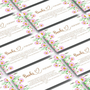 Carte D'accompagnement Bébé en fleurs livres de baby shower pour bébé